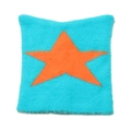 Close-up of plush knit fabric with star pattern showing soft texture and detailed weave - M (56-60cm) / Lake Blue