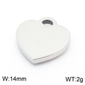 Polished silver heart pendant variant, 14mm minimalist stainless steel charm - Heart Pendant Steel (KLJ8575-Z)