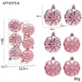 Set of 6 pink pumpkin Christmas ornaments with frosted texture and silver glitter accents - Pink Pumpkin Shape (6 Pcs/Box)