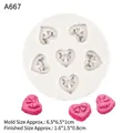 Silicone mold for heart bow food charms with 3D pink resin samples shown - 1# Heart Bow / Gray