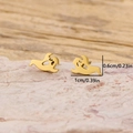 Golden Halloween ghost stud earrings in stainless steel with 1cm x 0.6cm dimensions - Floating Ghost / Gold