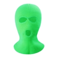 Winter thermal 3-hole knitted balaclava mask in neon green for skiing and outdoor sports - 3-Hole Design / Fluorescent Green