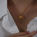 Minimalist gold plated titanium steel necklace featuring a polished crab animal pendant - Crab-40+8cm