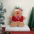 Kreative Lebkuchenmann Plüschpuppe mit Kochmütze und roter Weste als Weihnachtsdeko - Männliche Lebkuchenmann