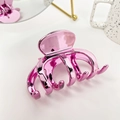 Pince à cheveux rose en métal brillant pour coiffures élégantes et cheveux épais - 10.5cm / Rose Pourpre