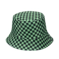 Cappello da pescatore con motivo a scacchi verde e nero stile retrò per protezione solare - M (56-58cm) / Scacchi Verdi e Neri