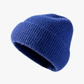 Classic blue ribbed knit beanie hat with wide fold-over cuff for autumn and winter - One Size / Sky Blue