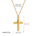 Golden stainless steel cross pendant necklace with twist texture on a clean white background - Textured Cross