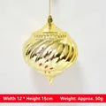Golden onion-shaped Christmas ornament with spiral stripes, 12x15cm festive hanging decor - Gold Onion Shaped (12*15cm)