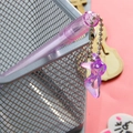 Cute purple gel pen with translucent high heel pendant and silver bead chain detail - Crystal Shoe - Purple