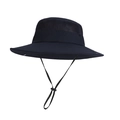 Cappello da sole da uomo a tesa larga, blu navy, rete traspirante e cinturino regolabile - Blu Marino (9271)