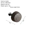 Vintage black cast iron cabinet knob, 4cm x 3cm single hole drawer pull with screw - Small Round Mushroom Knob