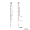 Silberne Edelstahl-Quastenohrringe mit weißen Perlen in 40mm 50mm 70mm Längen - Stahl-Weiß