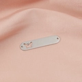 Polished silver stainless steel rectangular charm featuring butterfly cutout and dual holes - Steel Color (MP387-4)