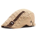 Detail of khaki ivy cap featuring diamond quilting and metallic buckle adjustment - M Label Patchwork Style / Khaki