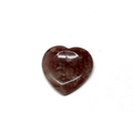 Polished heart-shaped strawberry crystal thumb worry stone in reddish brown finish - Strawberry Quartz