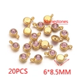 Pendentif en strass rose et finition dorée, accessoire bijoux DIY, lot de 20 pièces - Ensemble de 20 Pièces / Bleu marine