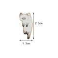 Cat charm pendant in white and dark grey Siamese finish, dimensions 2.5cm by 1.3cm - 1# White Cat