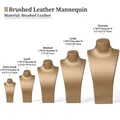 Golden brushed leather jewelry mannequin busts in five sizes for necklace display - Extra Small 8.5*14cm / Gold Brushed PU