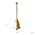 Golden iron Christmas bell ornament with gray woven rope and 6cm diameter size - Golden Bell