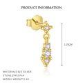 925 sterling zilveren geometrische waterdruppel oorknopjes met zirkoon afwerking - E4943-Eén Paar / Goud