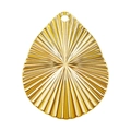 Colgante de gota en acero inoxidable 304 chapado en oro de 18k con textura radial - Dorado