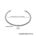 Minimalist silver stainless steel spring cuff bracelet with size details in silver finish - L / Spiral Spring Coil Style (Z161) / Steel