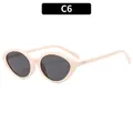 Cat-eye sunglasses in creamy white frame with dark grey lenses and metal dot accents - Beige Frame Grey Lens
