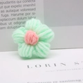 Handmade light green and pink crochet milk cotton flower accessory for DIY crafts - Aqua Green