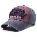 Vintage navy and dark red washed baseball cap with 3D NYPD'S embroidery for men and women - Red and Blue Color Block