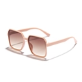 Classic pink square oversized sunglasses with gradient brown lenses for a retro look - Square / Pink Frame Gradient Tea Lens