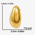 Detaillierte Maße der 18k vergoldeten Edelstahl-Tropfenohrringe mit 3,5 cm Höhe - Gold