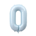 Light blue matte aluminum foil number 0 balloon for birthday party decorations - 40-inch Pearl Blue 0-band Paper Card