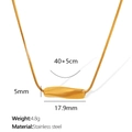 Collier minimaliste en acier inoxydable doré avec pendentif torsadé et chaîne serpent - Doré