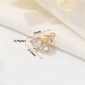 Gold cherry pendant charm with clear zircon stones 13mm for jewelry making - H-10231 White Cherry