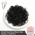Packung mit 2500 schwarzen kleinen Einweg-Haargummis inklusive Styling-Werkzeugen - 20# Kleine Basis Schwarz (2500er Pack Dose)
