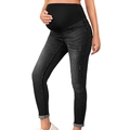 Schmale schwarze Umstandsjeans mit elastischem hohen Bund für die Schwangerschaft - XL / Schwarz