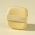 Soft yellow square air cushion powder puff with 'Butter' ribbon for makeup base - Bulk Packaging / 8.5t Butter Puff