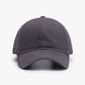 Classic charcoal grey cotton baseball cap with six-panel structure and breathable eyelets - Adjustable / Dark Gray