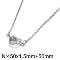 Silver stainless steel knot necklace with size details N: 450x1.5mm and 50mm extension - Necklace / Steel