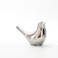 Figura de pájaro de cerámica plateada para decoración del hogar, 13cm de longitud - Extra Grande (HP251) / Plateado