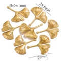 Pendenti a foglia di ginkgo dorati per gioielli fai-da-te, 25,5 mm x 29 mm - Ginkgo / Oro