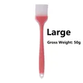 Pink large silicone pastry oil brush for baking with 50g weight capacity and hanging hole - Semi-Transparent Large Oil Brush / Red