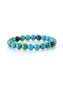 Macro detail of natural turquoise and agate beaded bracelet showing mineral textures - 2200 Phoenix Stone