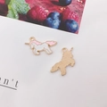 Ciondoli a forma di unicorno rosa e bianco in lega dorata per gioielli fai-da-te - Unicorno Rosa Bianco (14x17mm)