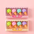 Gommes mignonnes en forme de cornet de glace en boîtes dessert colorées pour enfants - Cornet de glace / Aléatoire
