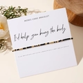 Morse code bracelet with black and gold beads on a gift card for friends - Black Gold Style (GZ-B24061119A-P)