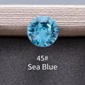 Sea Blue round multi-faceted zircon earring stud component with 45# label for DIY jewelry - Sea Blue 6.2MM(A013-45#)