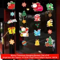 Set of 4 hanging Christmas decorations with Santa, snowman and Merry Christmas signs - Style 01