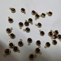 Purple crystal birthstone pendant with golden metal frame for DIY jewelry making - Purple Gold Base